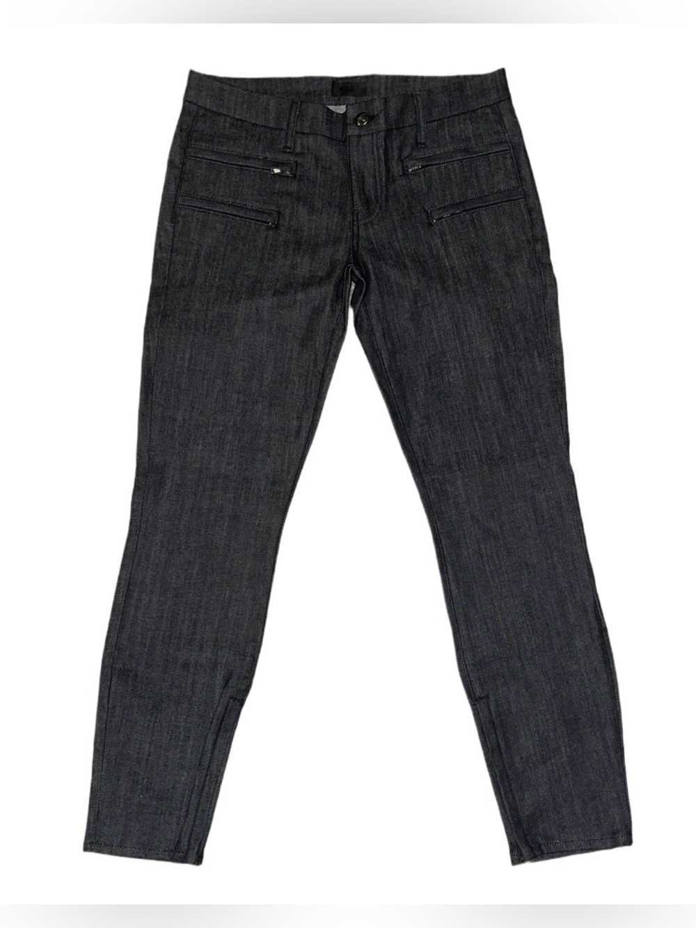 Koral Charcoal Skinny Zip- Ankle Moto Jeans